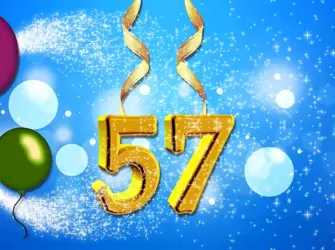 57 Лет с днем рождения. Открытка для женщины