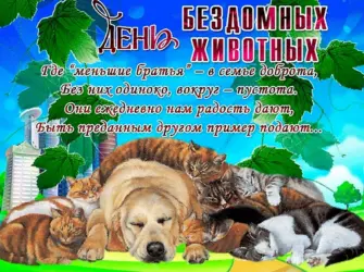 День животных. Открытка, картинка с поздравлением, с праздником
