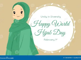 Happy Birthday to me Hijab women. Открытка, картинка с поздравлением, с праздником