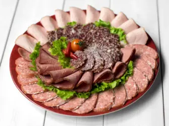 Мясное ассорти форте Белло. Открытка, картинка с поздравлением, с праздником