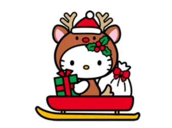 Новогодняя Хеллоу Китти. Открытка для мужчины