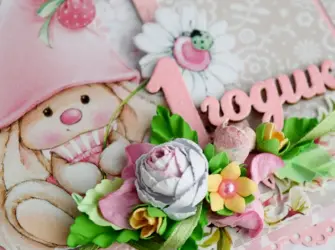 Открытка 1 год девочке. Открытка для женщины