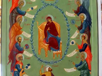 Похвала Пресвятой Богородице икона. Открытка, картинка с поздравлением, с праздником