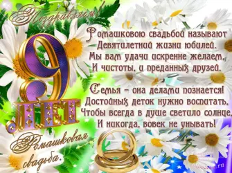 Поздравление с 9 годовщиной свадьбы открытка