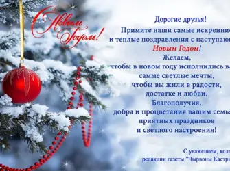 Поздравление с новым годом коллегам открытка