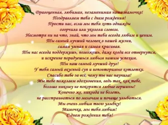 Поздравления с днём рождения маме. Открытка для женщины