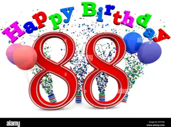 Поздравляю с 88 летием. Открытка для женщины