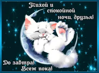 Пожелание спокойной ночи другу открытка