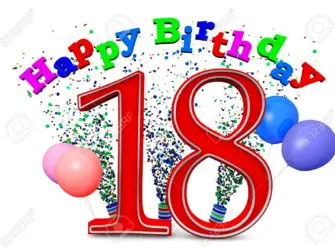 С днём рождения 18 лет. Открытка для женщины