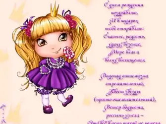 С днём рождения девочке. Открытка для детей