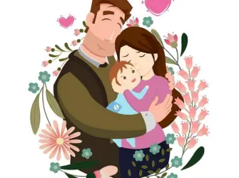Семья иллюстрация открытка