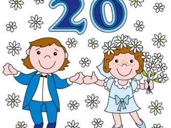20 Лет свадьбы. Свадебная открытка