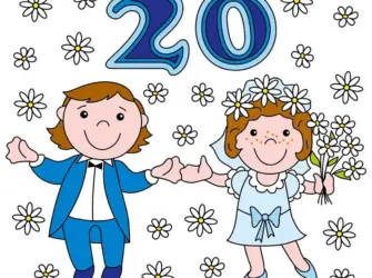 20 Лет свадьбы. Свадебная открытка
