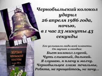 26 Апреля Чернобыль день памяти. Открытка с поздравлением