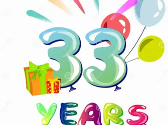33 Года день рождения открытка