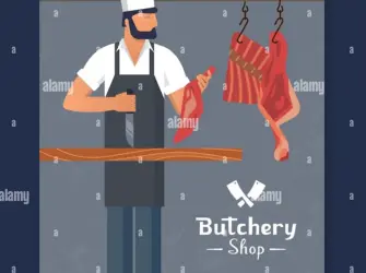 Бородатый Мясник вектор. Поздравление на праздник