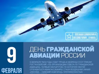 День гражданской авиации 9 февраля 1923 года. Поздравление на праздник