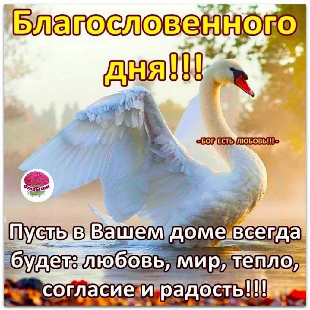 Доброго благословенного дня. Открытка с поздравлением
