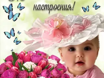 Доброго дня и хорошего настроения. Открытка с пожеланием