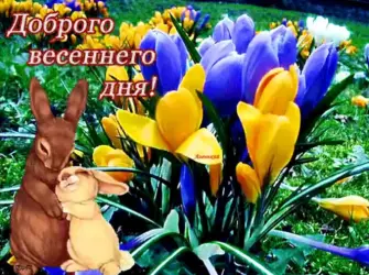 Доброго весеннего дня. Открытка с пожеланием