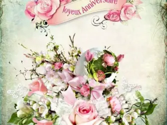 Французские открытки с днем рождения. Открытка с поздравлением