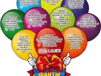 Игра фанты для веселой компании взрослых за столом. Открытка с поздравлением