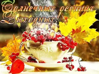 Хороших осннн х выходных открытка