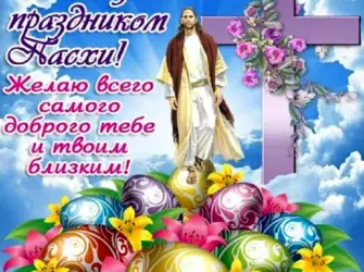Христос воскрес поздравление. Открытка с поздравлением