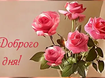 Красивые розы с пожеланиями доброго утра. Открытка с пожеланием