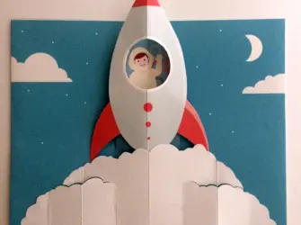 Открытка объемная космос открытка