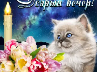 Открытки добрый вечер открытка