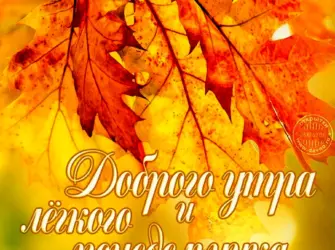 Открытки с добрым утром осенние открытка
