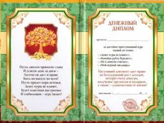 Поздравительная грамота. Открытка с поздравлением