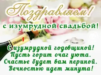 Поздравление с 55 летием совместной жизни. Открытка с поздравлением
