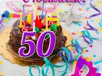 Поздравление сестричке с юбилеем 50 лет. Открытка с поздравлением