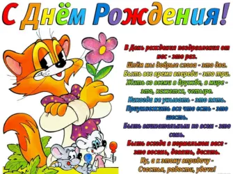 Поздравления для детей. Открытка с Днем рождения. Поздравление с Днем рождения