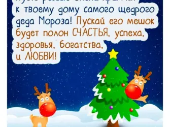 Поздравления с новым годом прикольные. Открытка с поздравлением