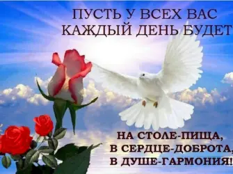 Пожелания мира и спокойствия. Открытка с пожеланием