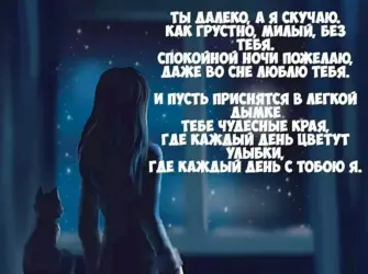 Пожелания спокойной ночи любимому. Открытка с поздравлением