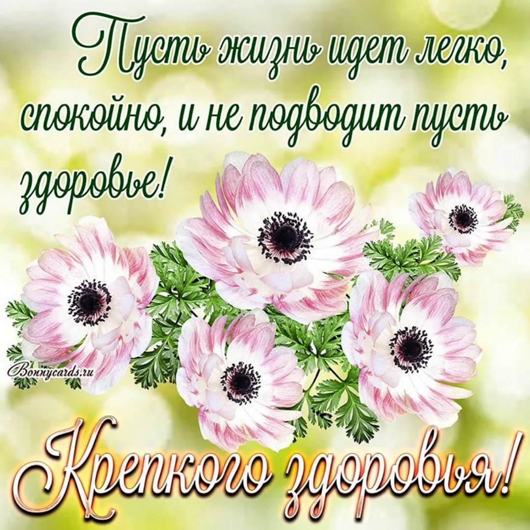 Пожелания здоровья. Открытка с поздравлением