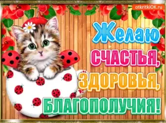 Пожелания здоровья и благополучия открытка