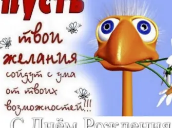 Прикольные поздравления. Открытка с пожеланием