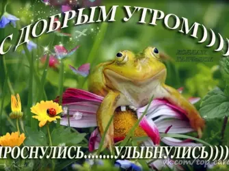 Проснулись УЛЫБНУЛИСЬ. Открытка с пожеланием