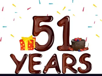 С 51 летием. Открытка с Днем рождения. Поздравление с Днем рождения