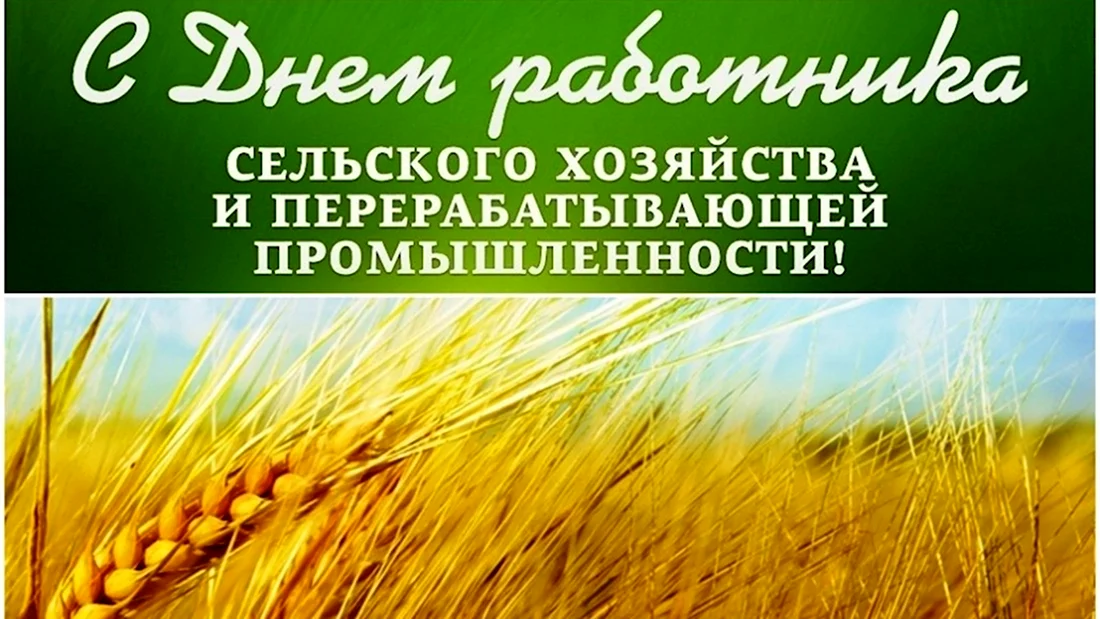 С днем работника сельского хозяйства. Открытка с поздравлением