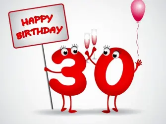 С днём рождения 30 лет. Открытка с поздравлением