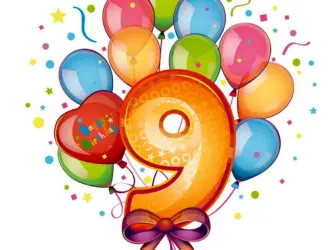 С днём рождения 9 лет. Открытка. Поздравление