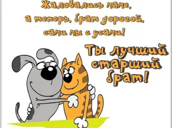 С днём рождения брату. Открытка с поздравлением