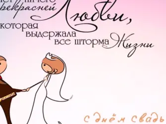 С днем свадьбы. Свадебная открытка