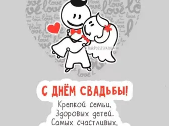С днём свадьбы поздравления. Свадебная открытка